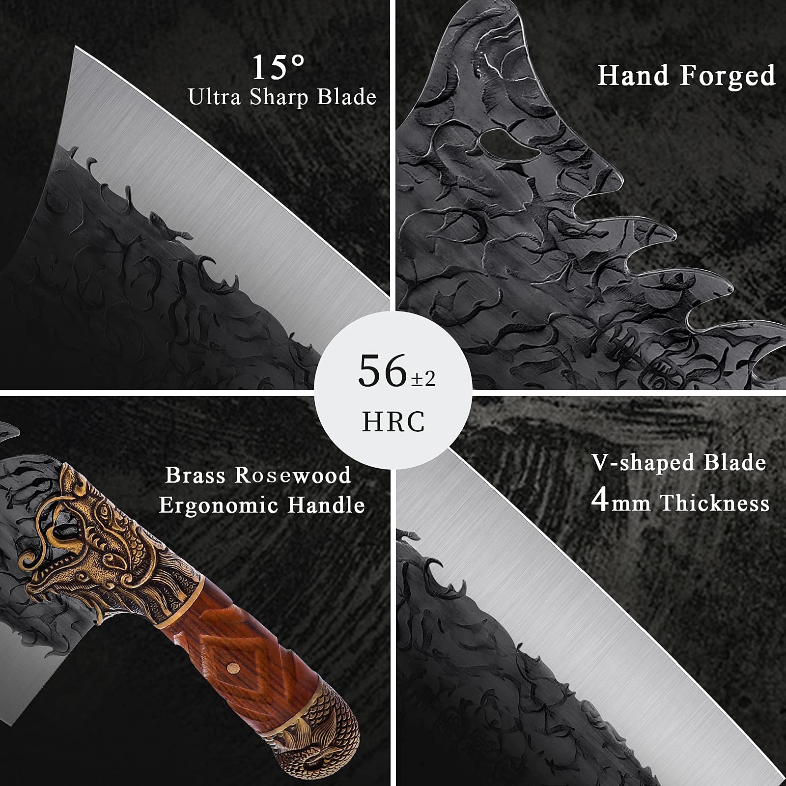 ROCOCO cleaver versatile for kitchen and outdoor cooking setups