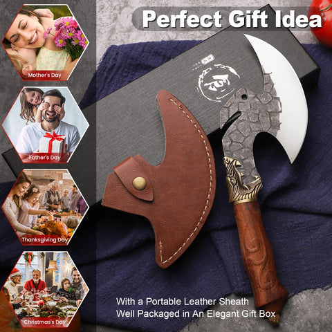 ROCOCO Viking Cleaver ideal for outdoor cooking, camping, and BBQ setups