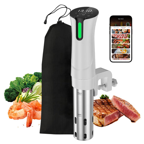 Rocyis 5G Wi‑Fi sous vide machine front view enabling precise remote cooking