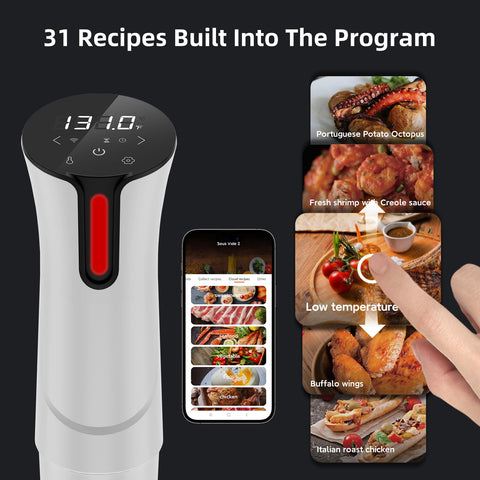 Rocyis sous vide machine app control on smartphone for remote cooking