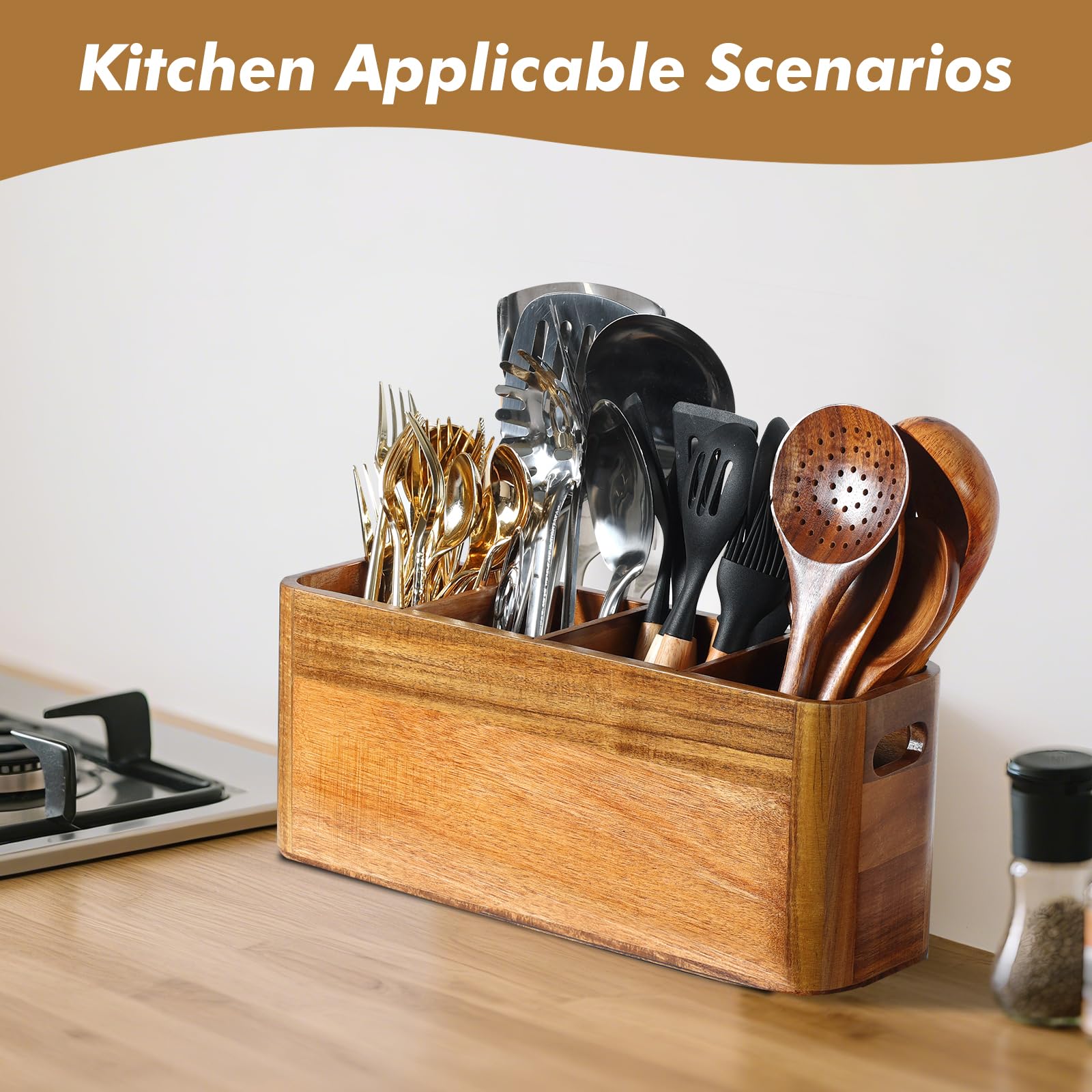 Rodelna wall-mount utensil holder saves counter space.