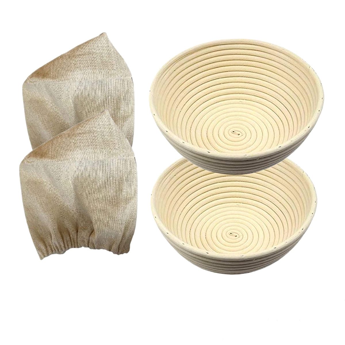 RoEsha 7-inch round banneton baskets set of 2 for artisan proofing and crisp crust.