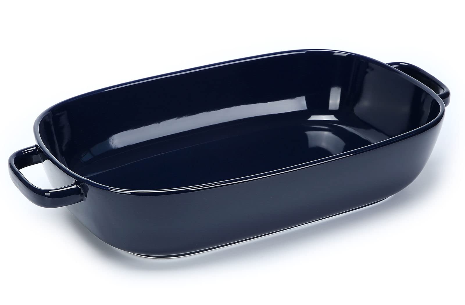 Roeveca 6-quart rectangular blue dish for versatile baking and serving.
