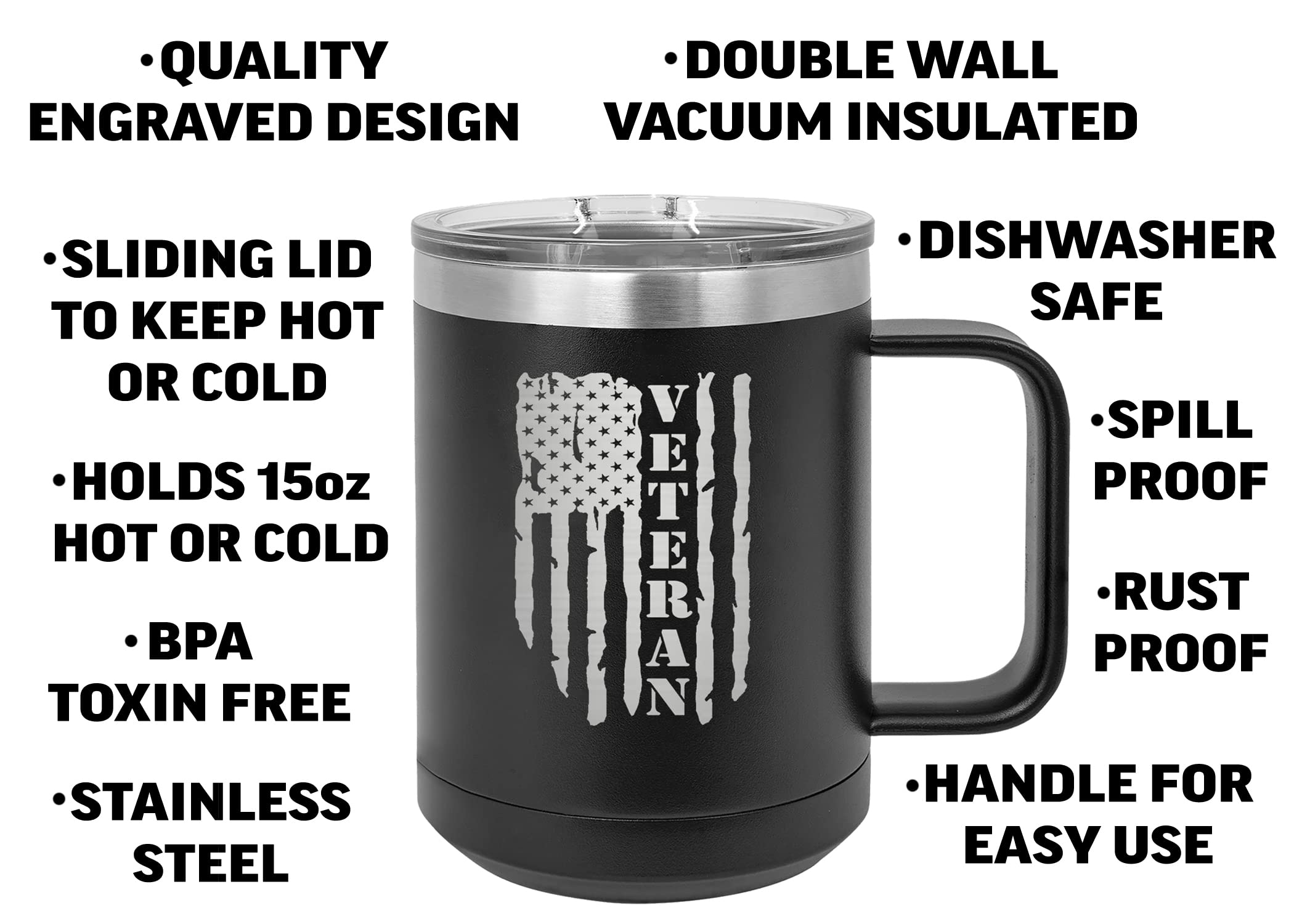 Rogue River Tactical double-wall vacuum insulated mug delivers long-lasting heat retention.