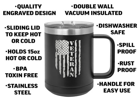 Rogue River Tactical double-wall vacuum insulated mug delivers long-lasting heat retention.