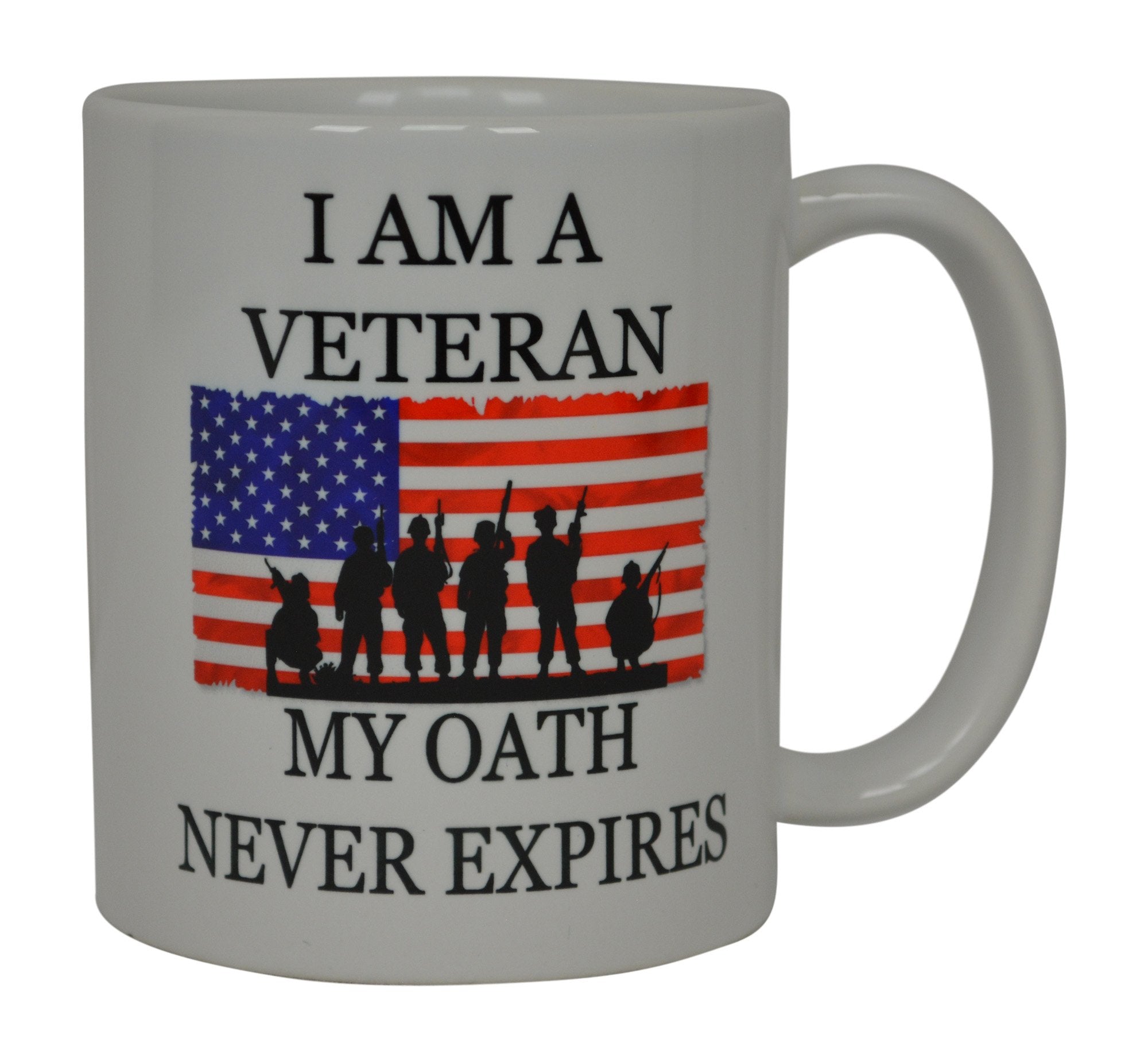 Rogue River Tactical mug featuring the slogan I Am A Veteran My Oath Never Expires