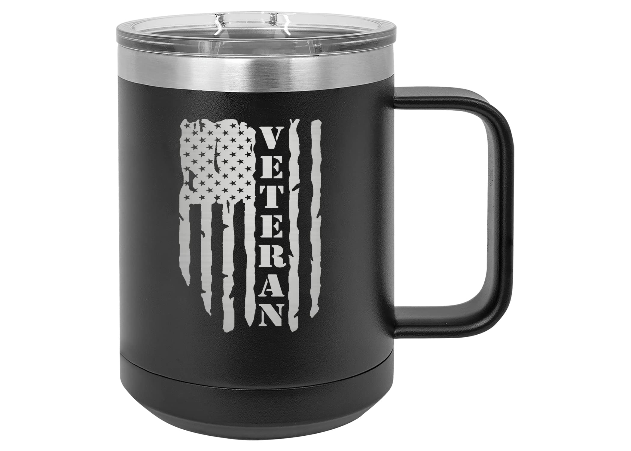 Rogue River Tactical USA flag veteran mug highlights patriotic design for daily coffee.