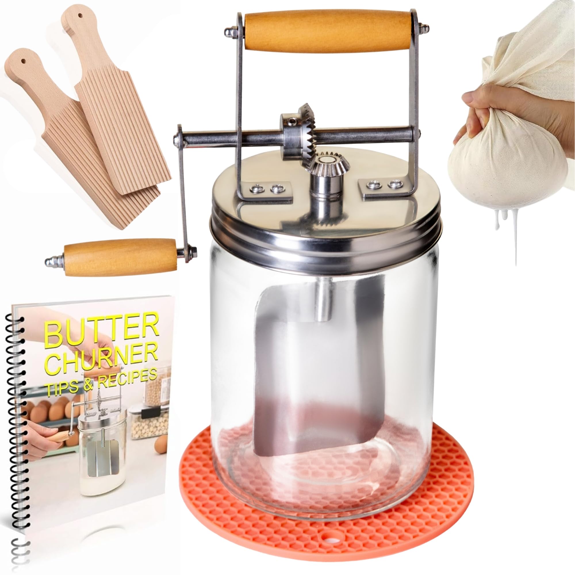 Roman Ventures Dazey butter churner jar for easy homemade butter