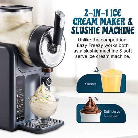 Roman Ventures slushie machine control panel with presets for easy operation.