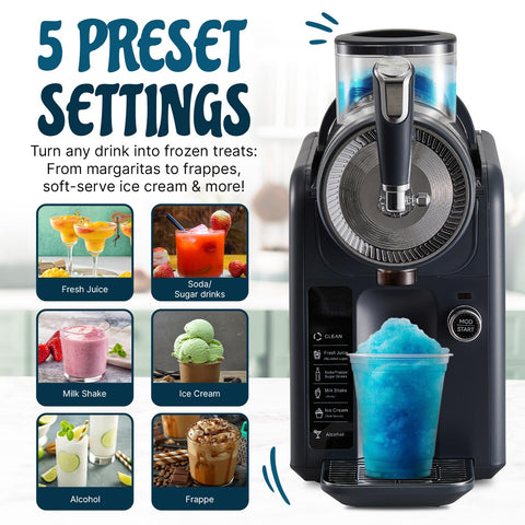 Roman Ventures slushie machine pouring margarita, ideal for party nights.