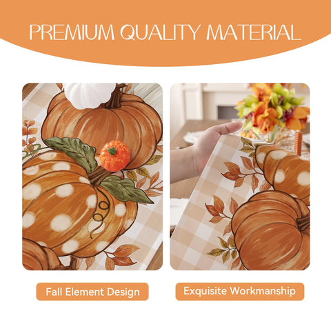 Romanstile 13x72 inch table runner adding autumn color to dining surface