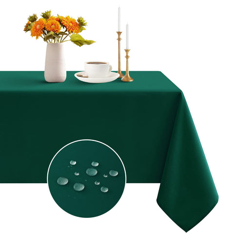 Romanstile Christmas rectangle tablecloth 60x84 green waterproof protects spills and cleans easily.