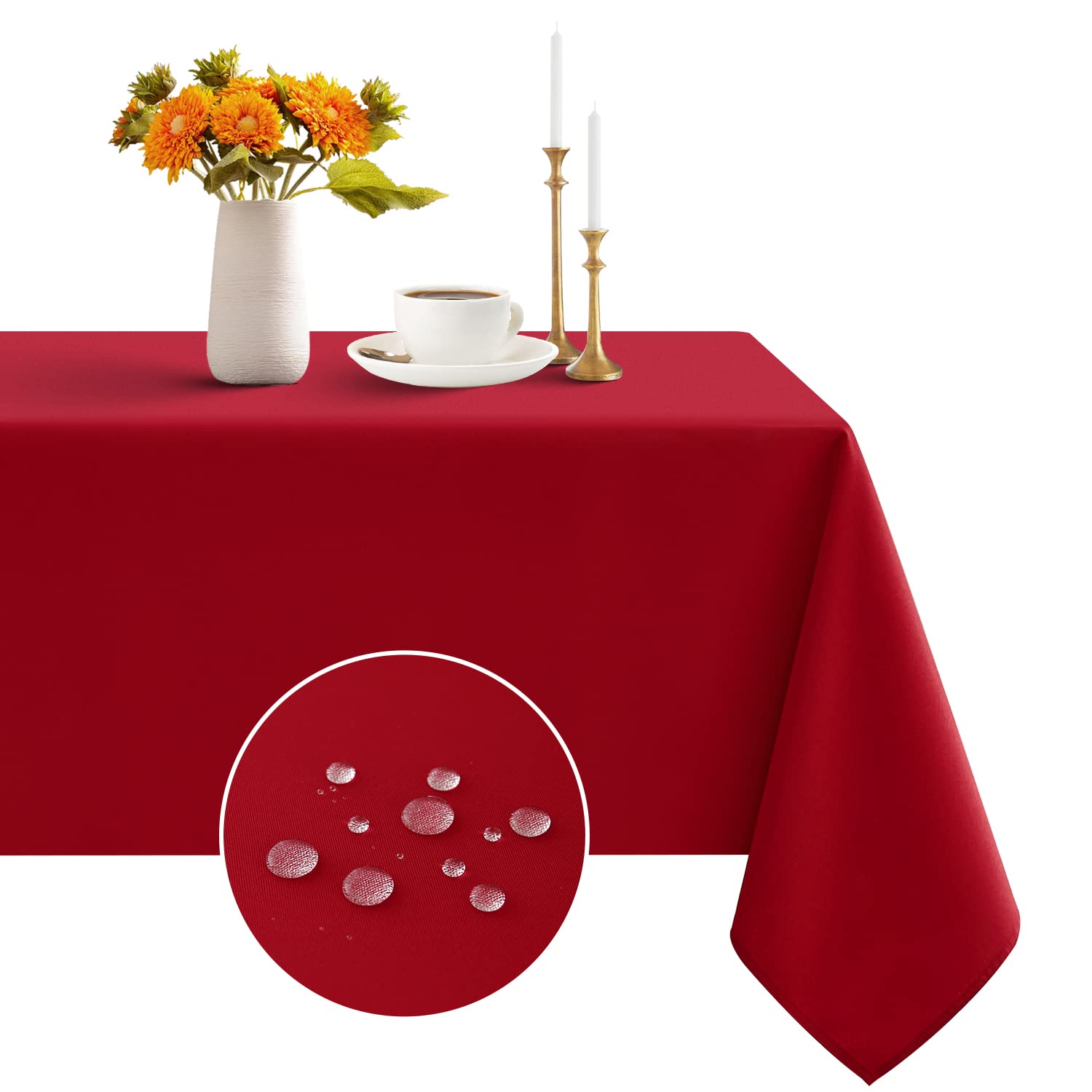 Romanstile Christmas rectangle tablecloth in red, 60x84, ideal for festive indoor or outdoor gatherings.