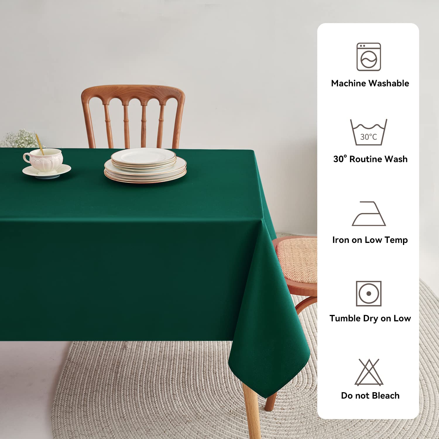 Romanstile Christmas rectangle tablecloth size guide helps choosing the right fit