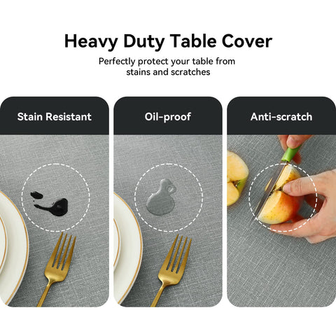 Romanstile cut-to-fit PVC tablecloth adaptable to irregular table edges