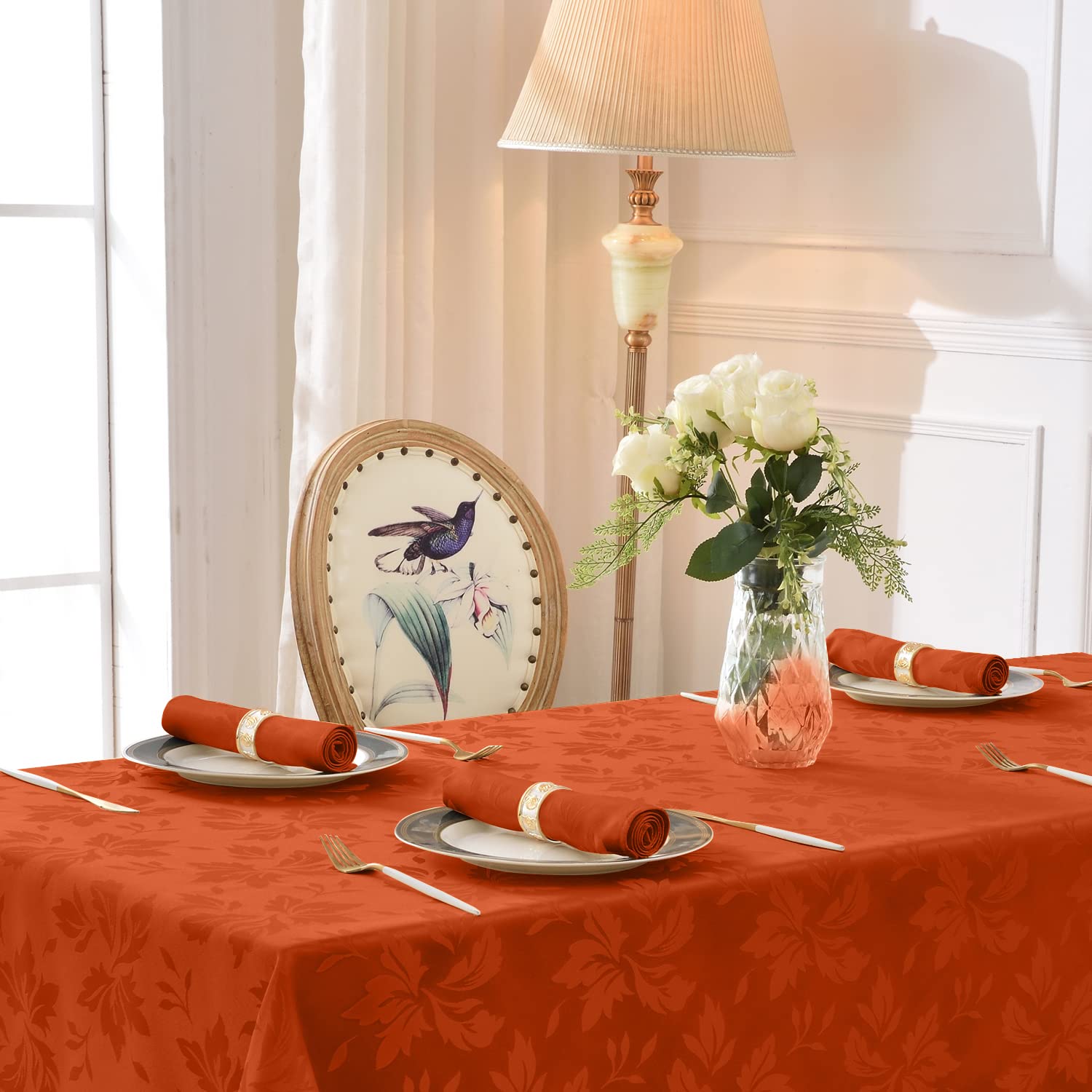Romanstile tablecloth care: machine wash cold, tumble dry low.
