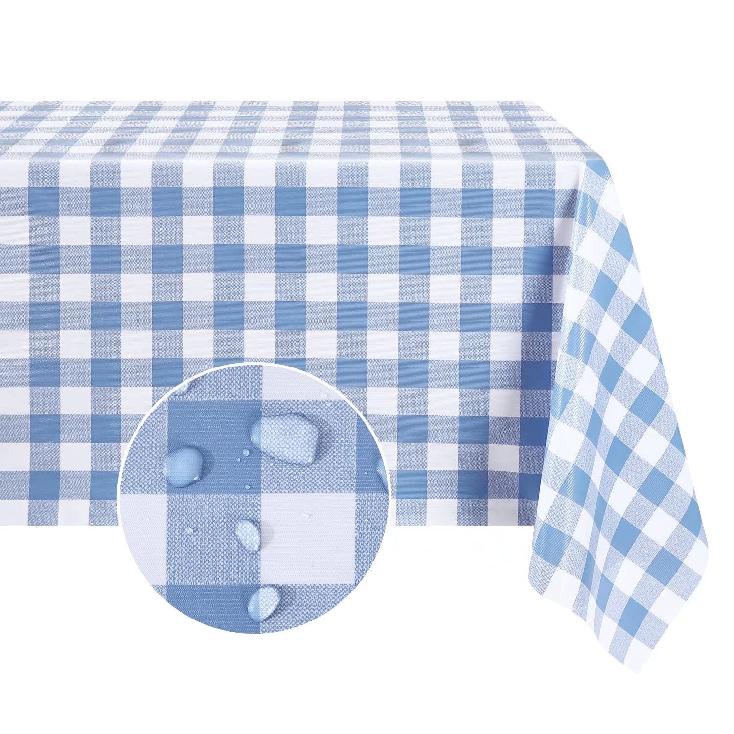 Romanstile buffalo plaid rectangle tablecloth 54x78, durable waterproof protection for outdoor dining.