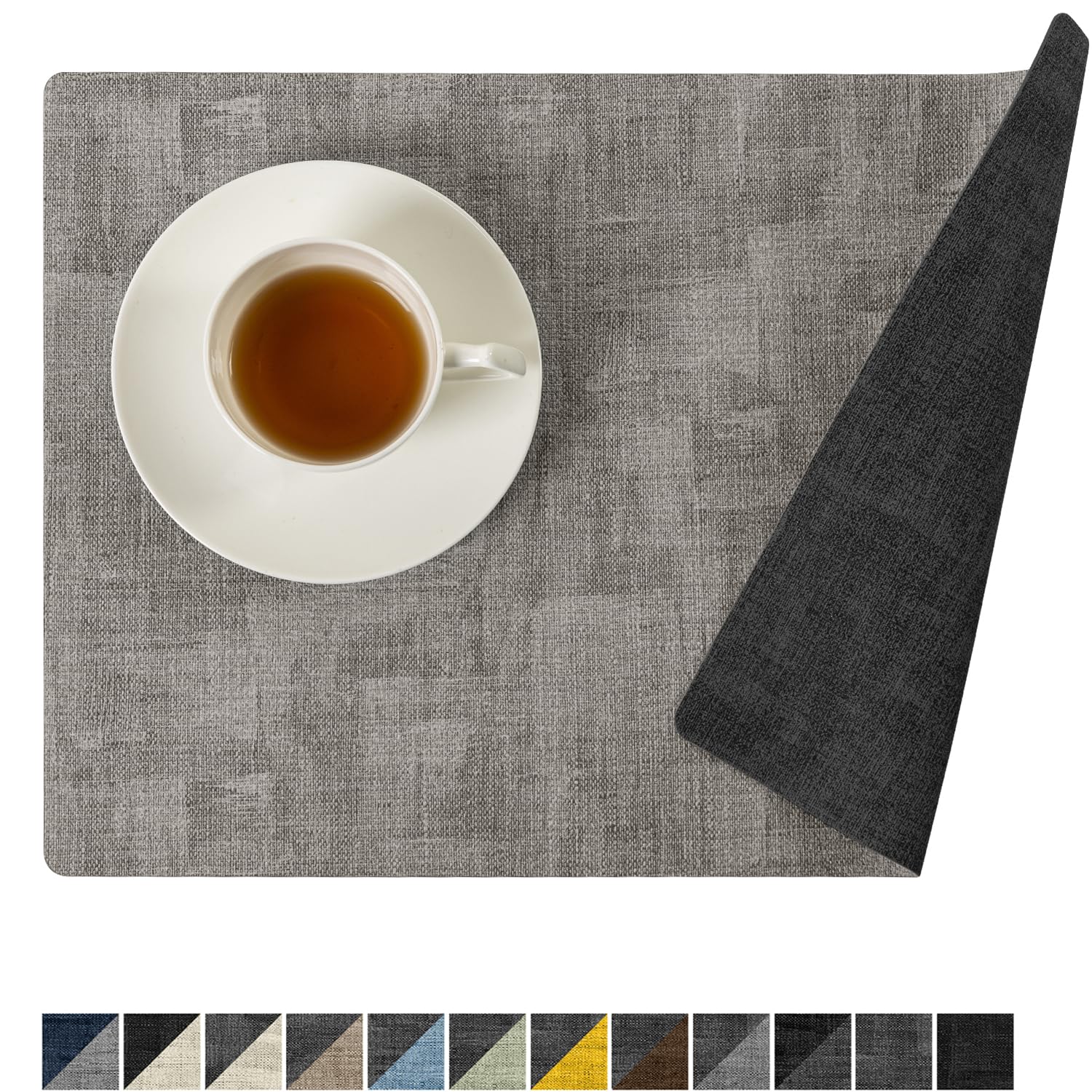 Romanstile reversible placemats with front and back grey tones for adaptable table styling and protection