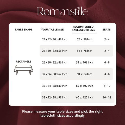 Romanstile tablecloth easy care, machine washable and quick wipe-clean