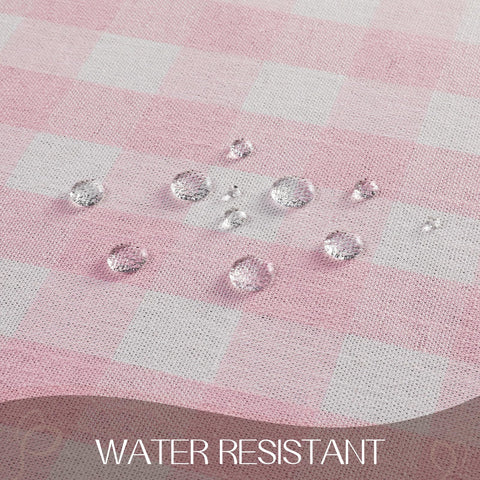 Romanstile Valentines pink gingham tablecloth suitable for indoor and outdoor gatherings.