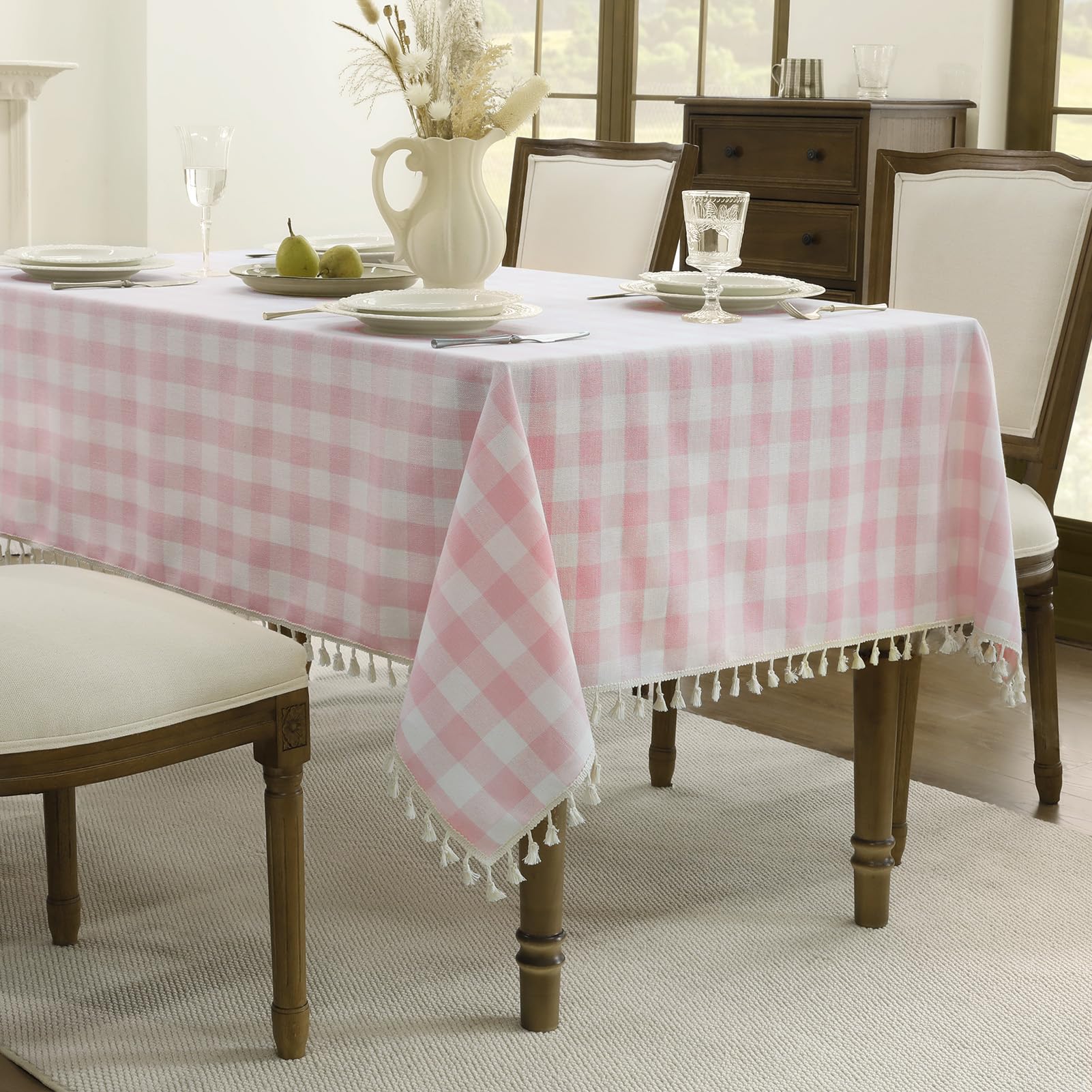 Romanstile Valentines pink gingham tablecloth makes a thoughtful home gift.