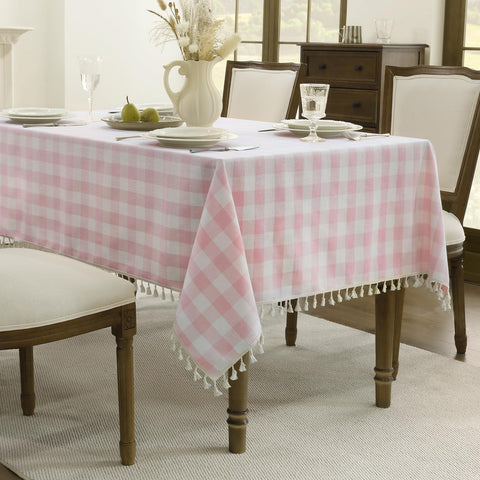 Romanstile Valentines pink gingham tablecloth makes a thoughtful home gift.