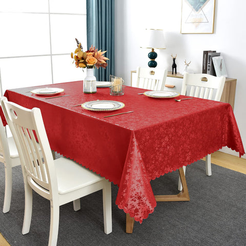 Romanstile pattern damask rose red elevates dining decor and elegance.