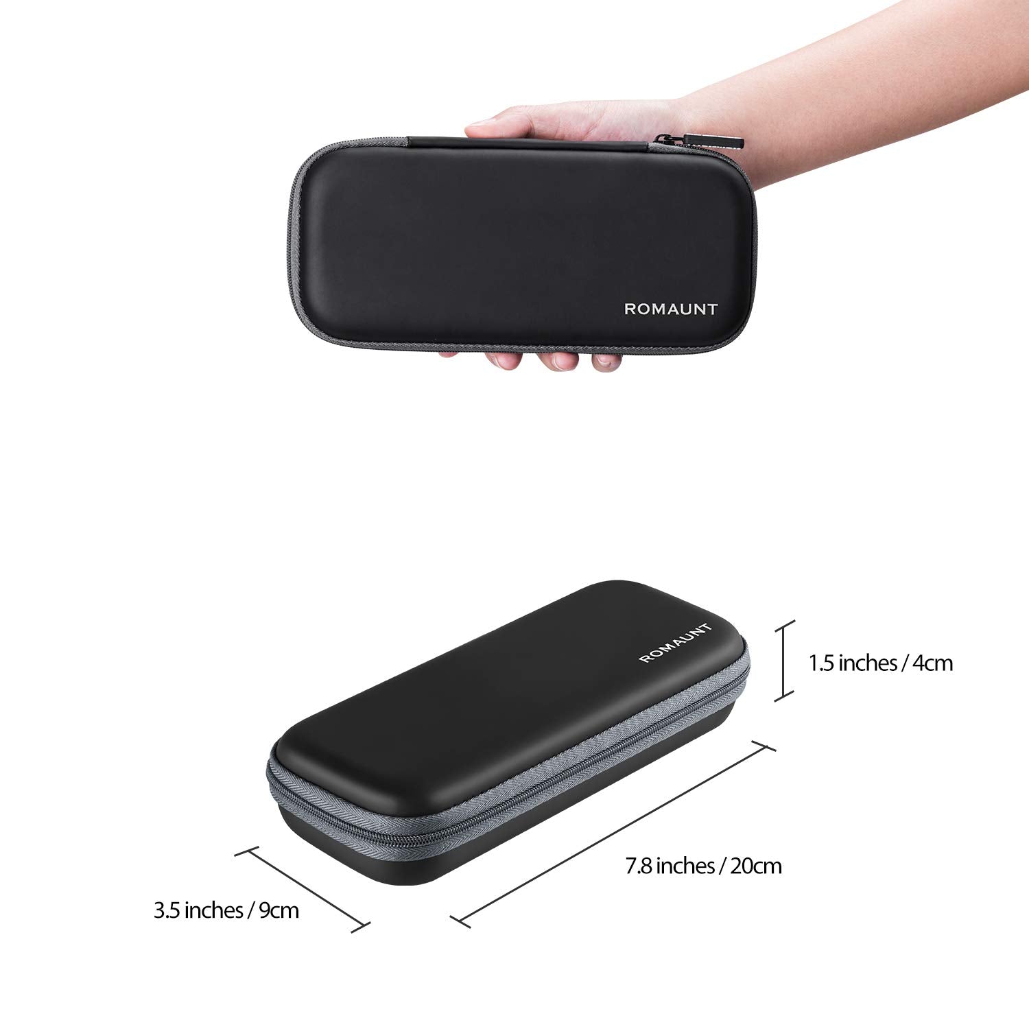 ROMAUNT compact carrying case fits in luggage or backpack.