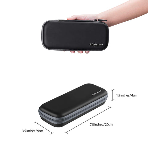 ROMAUNT compact carrying case fits in luggage or backpack.
