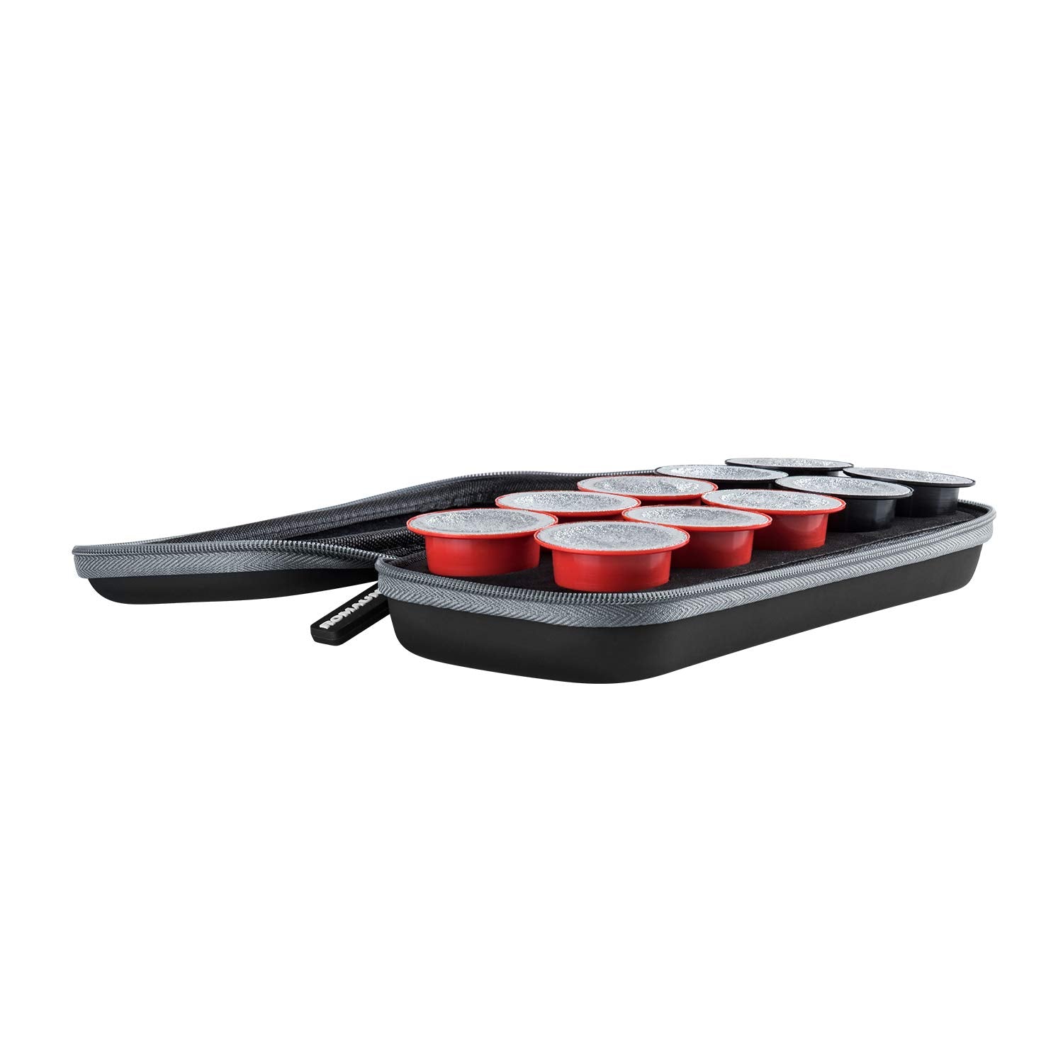 ROMAUNT case foam insert protects pods from shocks and scratches during travel.