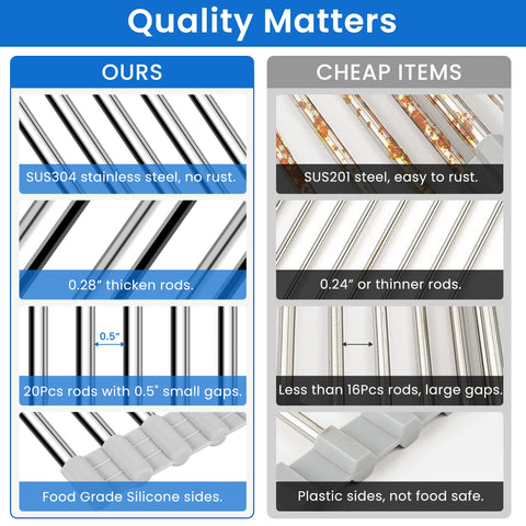 Romise Roll Up Drying Rack supports up to 22 lbs for heavy dishes.