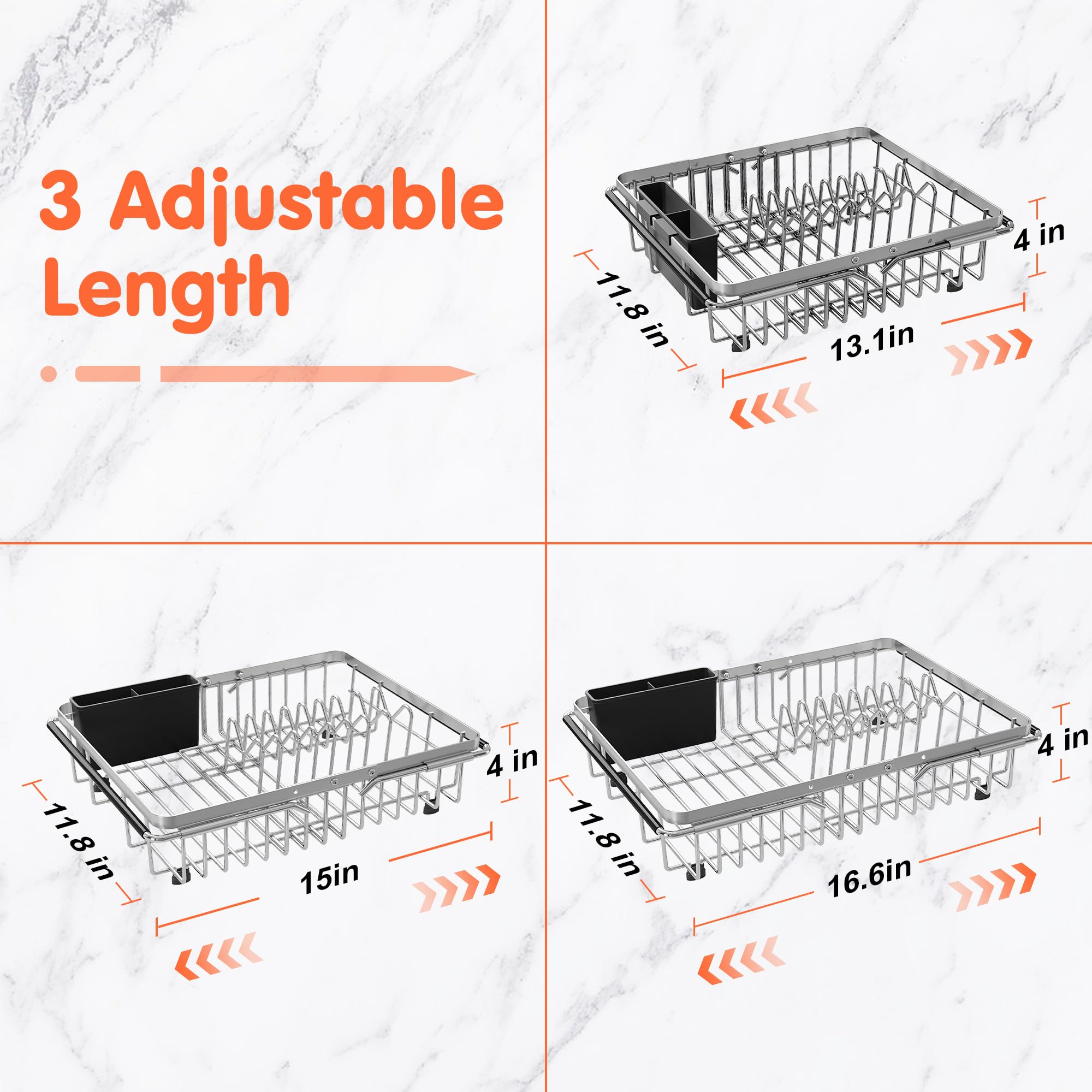 Romision expandable dish rack placed inside sink for drying