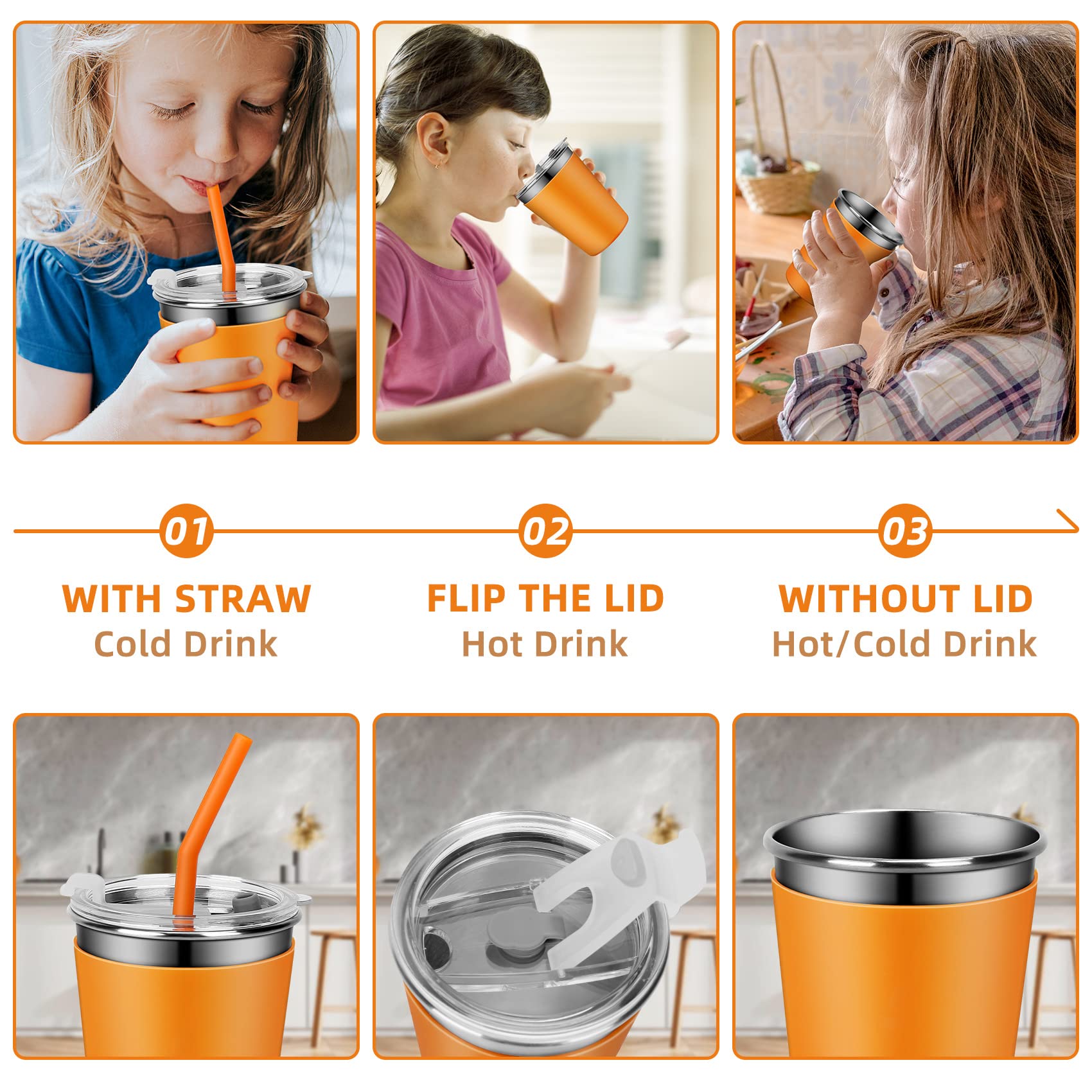 Rommeka cups handle hot and cold drinks for all day hydration.