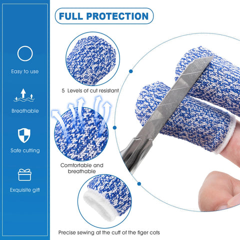 Romooa blue cut-resistant finger covers for safe, confident food prep