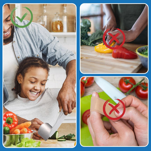 Romooa onion holder slicer keeps fingers away from blades during prep