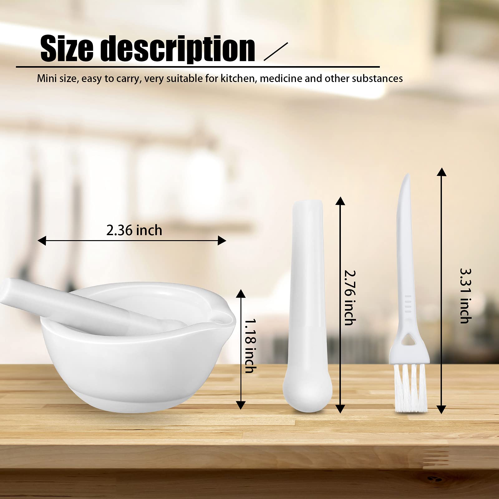 Romooa porcelain mortar interior rough grind for efficient crushing of spices