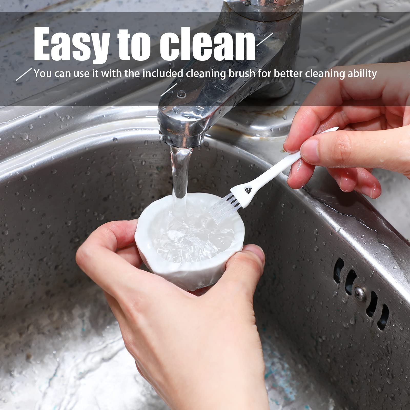 Romooa porcelain mortar pour spout design for easy dispensing of ground powder