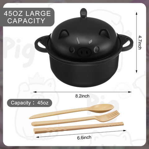 Romooa bowl set with spoon, chopsticks, and fork for complete meals.