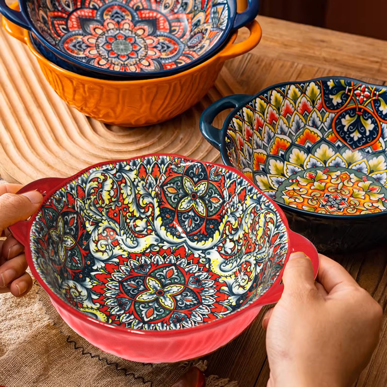 Ronanemon Bohemia blue bowl after dishwasher cycle, durable glaze resists staining
