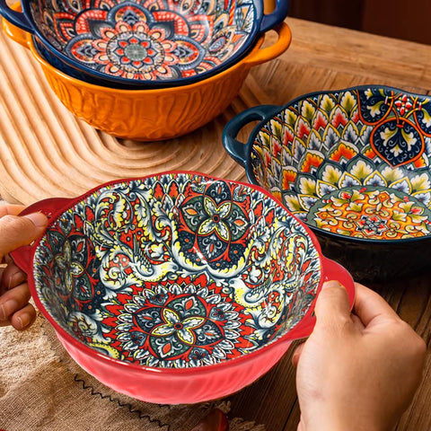 Ronanemon Bohemia blue bowl after dishwasher cycle, durable glaze resists staining