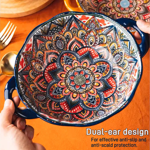 Ronanemon Bohemia blue bowl in microwave setting for quick meals