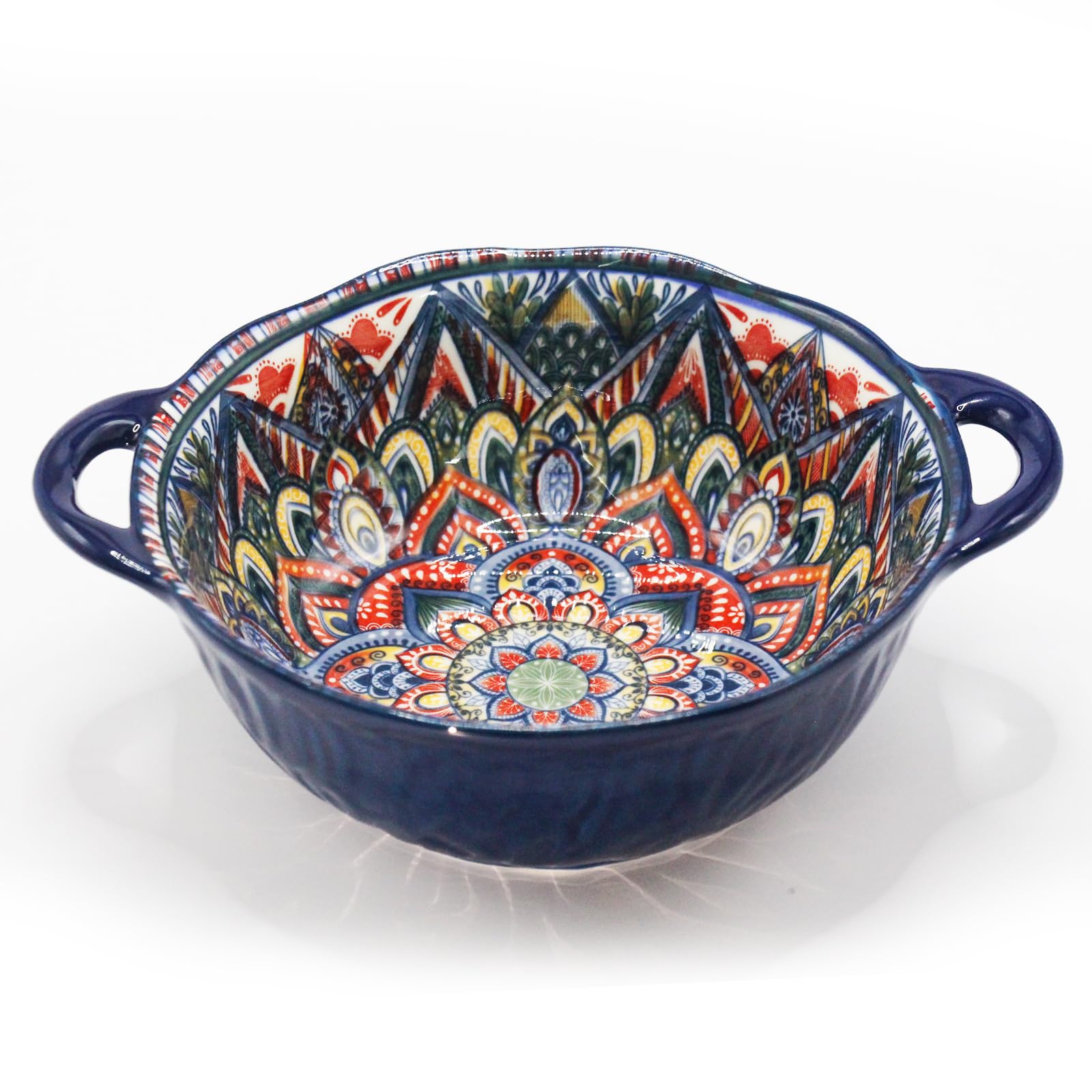 Ronanemon Bohemia blue bowl side view, versatile for soups and salads