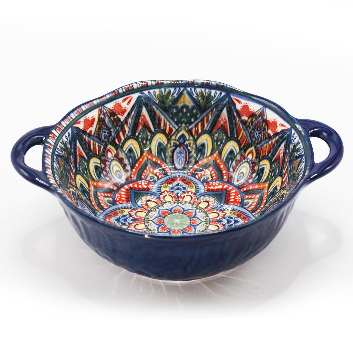 Ronanemon Bohemia blue bowl side view, versatile for soups and salads