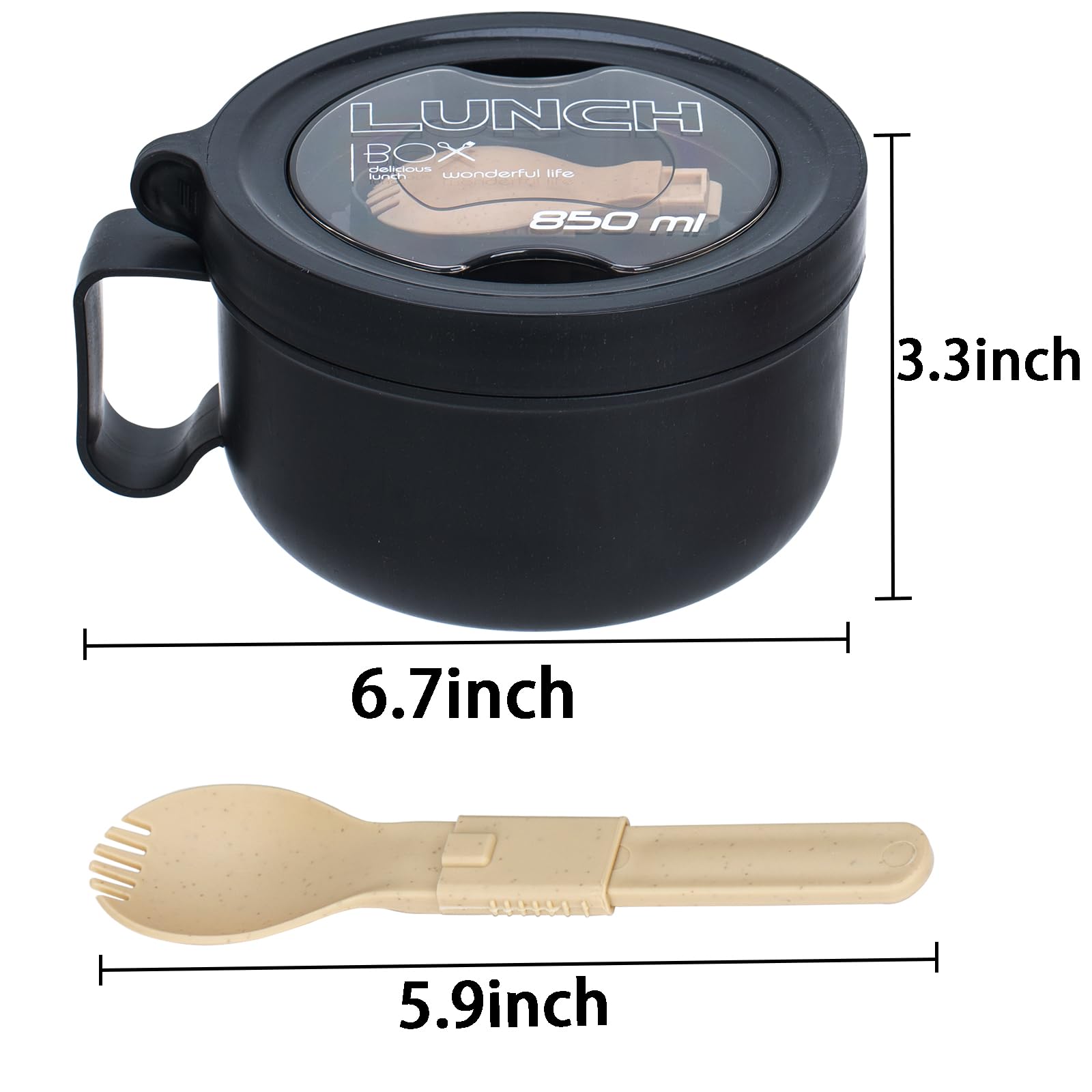 Ronanemon 850ml capacity ramen bowl, perfect for soups and meals
