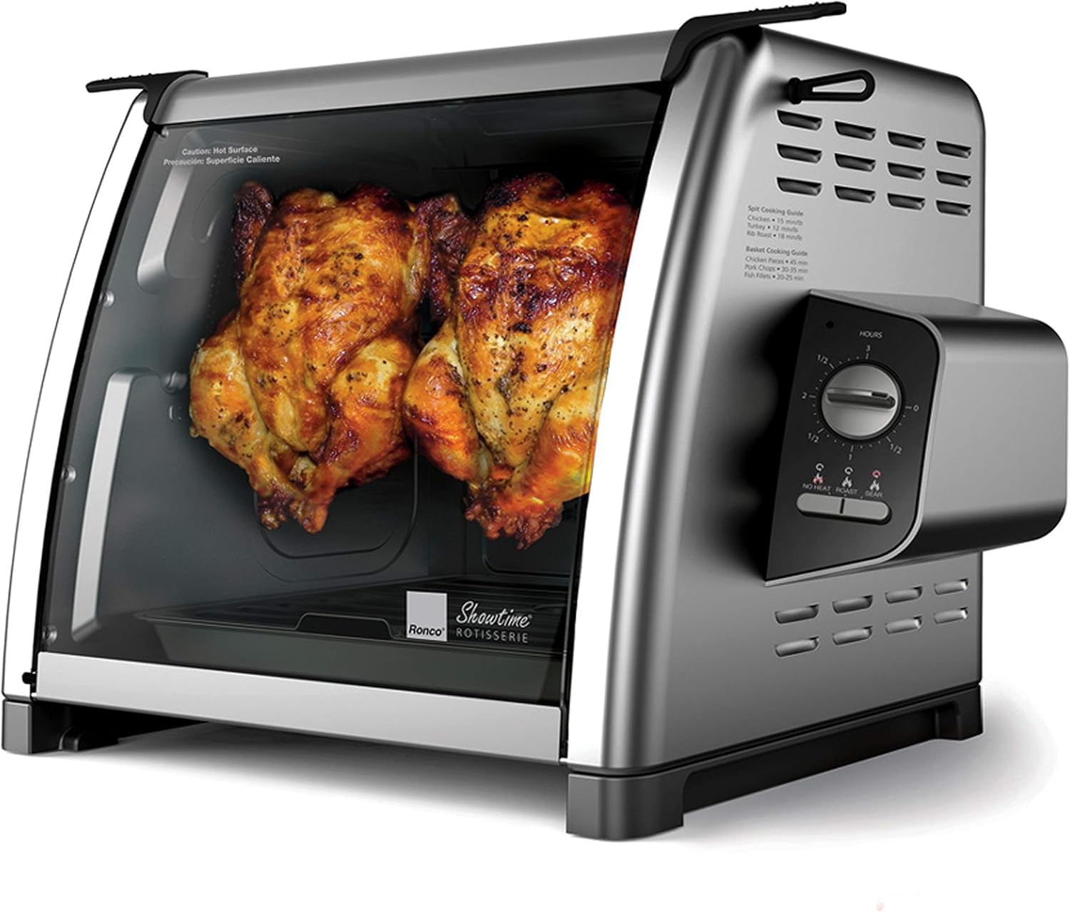 Ronco Modern Rotisserie Oven showcasing 12lb capacity for large roasts and gatherings