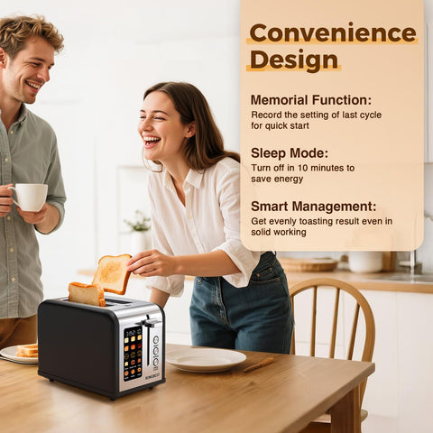 RONGBEST removable crumb tray for quick cleanup after toasting