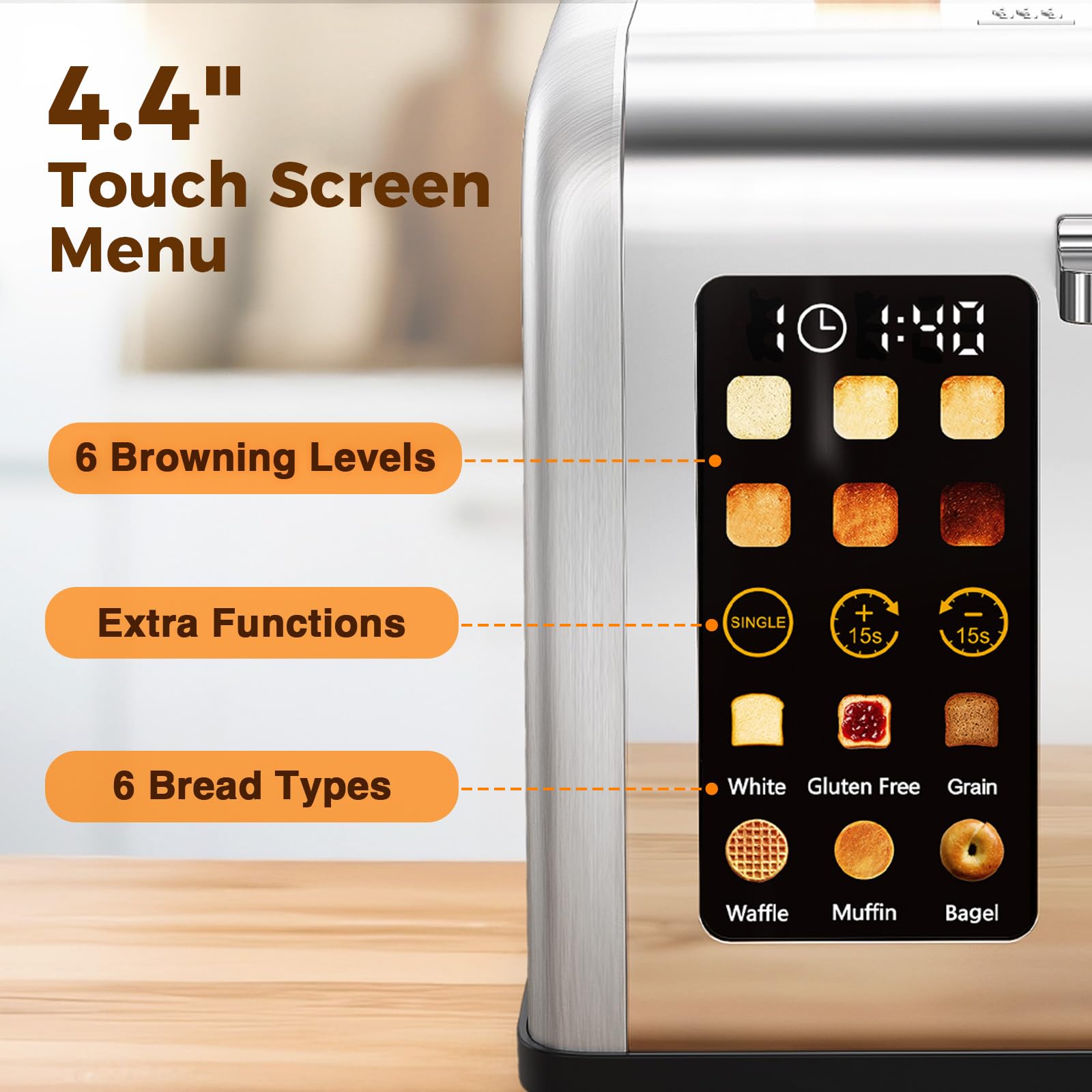 RONGBEST front view emphasizing elegant stainless steel design for a modern kitchen.