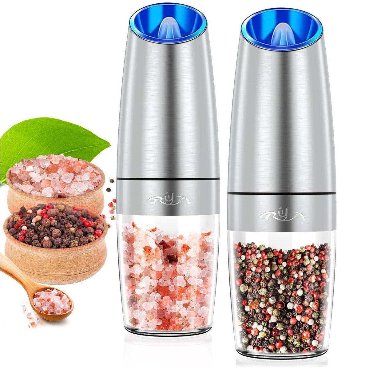 Rongyuxuan gravity electric pepper mill with automatic operation for effortless seasoning