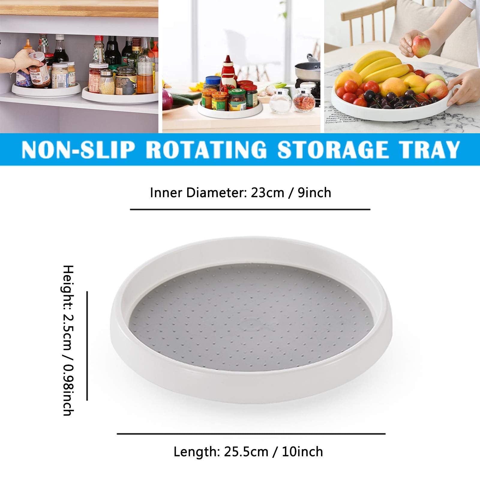 Roninkier pantry Lazy-Susan 360-degree spin closeup for smooth rotation