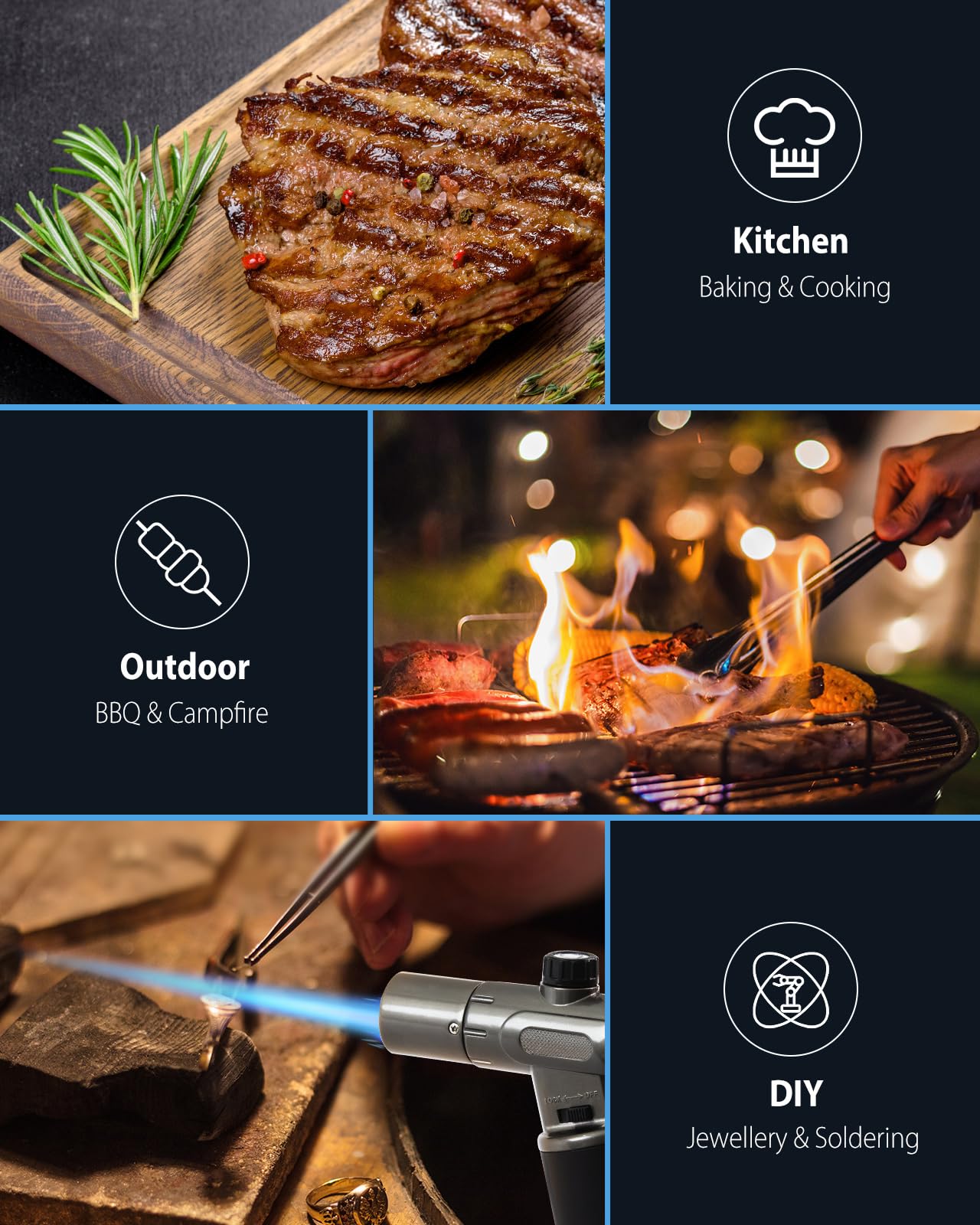 RONXS torch lighter suited for crafts, soldering, grilling, and ignition tasks.